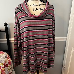 LANE BRYANT striped Cowl neck turtle neck